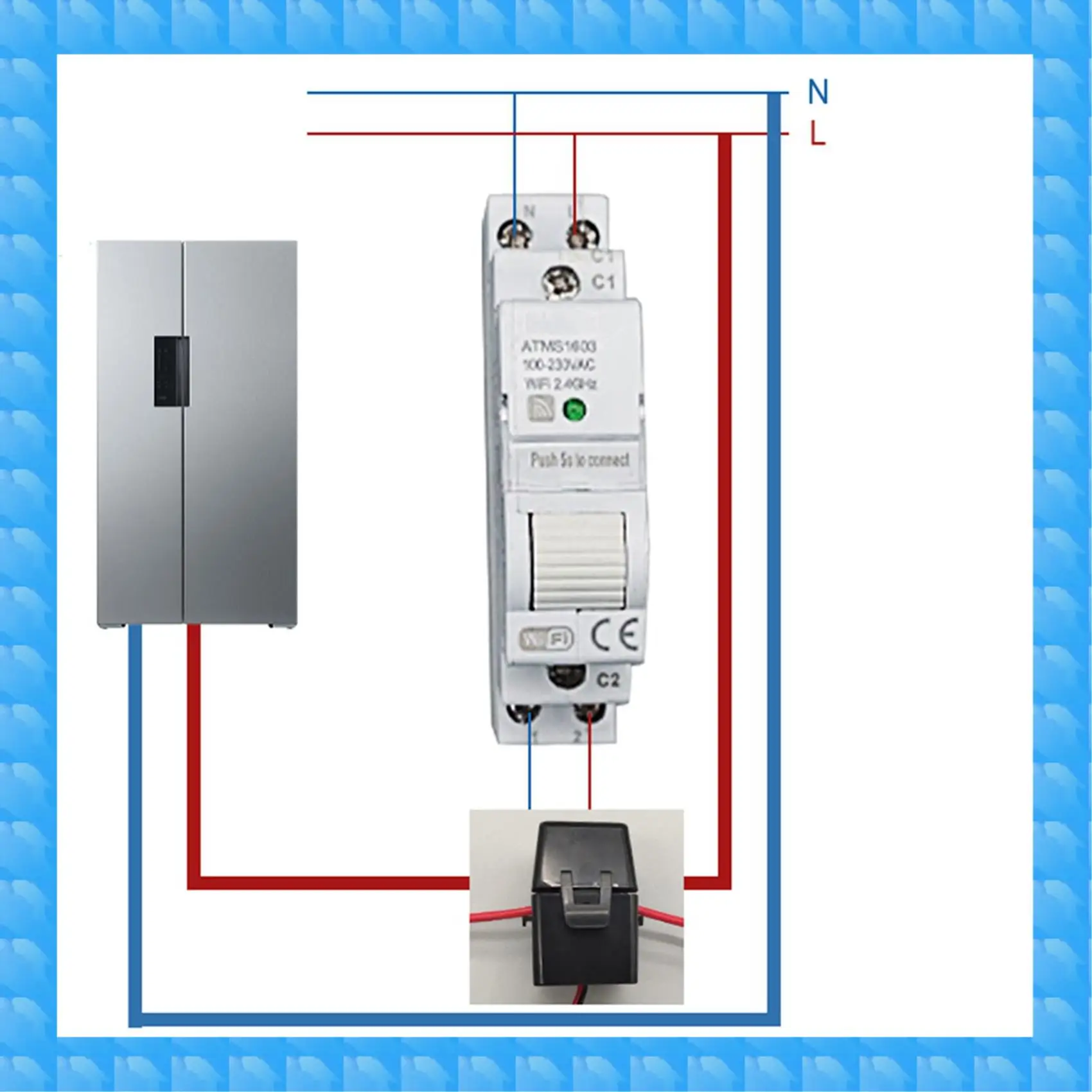 

ETRT 3X Tuya Single Phase Wifi Intelligen Energy Meter 100A Din Rail Precisely Measuring Voltmeter Ammeter Power ATMS1603
