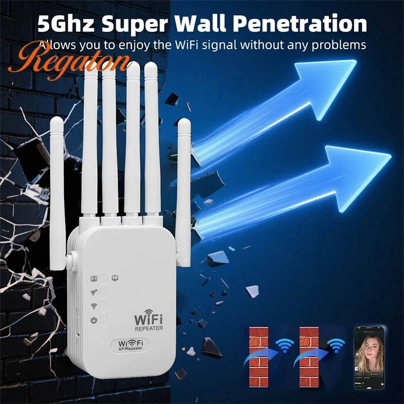 Regaton Dual Band Wifi AmplifierAC1200/AC300 2.4G/5G Repeater Network Expander Range Extender Wireless Router Signal Booster