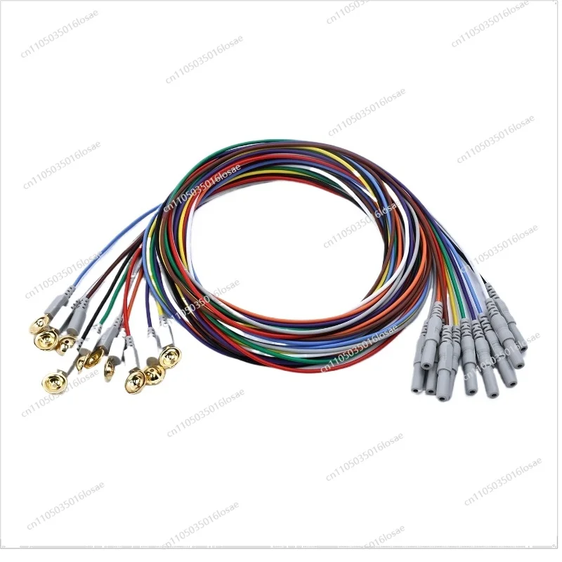 For Repeated EEG Wire 10 Electrodes 4.0 Snap Type Din1.5mm Jack Type EEG Lead Wire