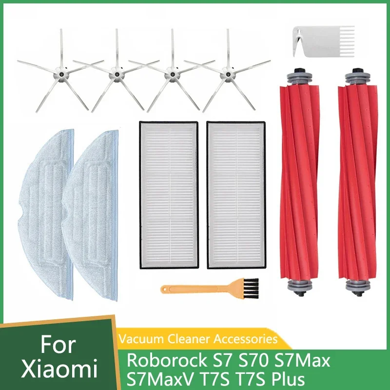 Filtr HEPA główna szczotka boczna Mop tkaniny Pad dla Xiaomi Roborock S7 S70 S7Max S7MaxV T7S T7S Plus zestaw odkurzacz akcesoria