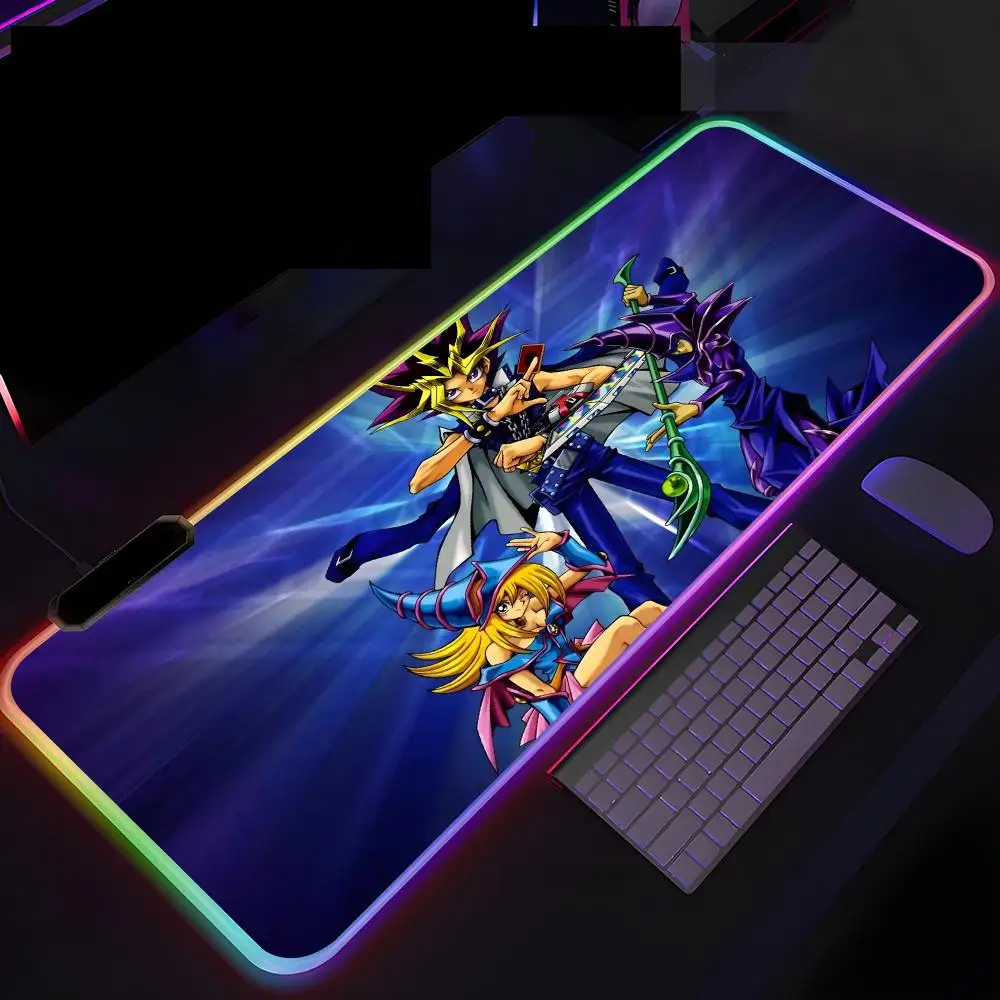 Yu-Gi-Oh! Master D-Dueles Mouse Pad Luminous Desk Mouse gabinete gamer Pad RGB Computer Laptop Anime Keyboard Mouse Mat Keyboard