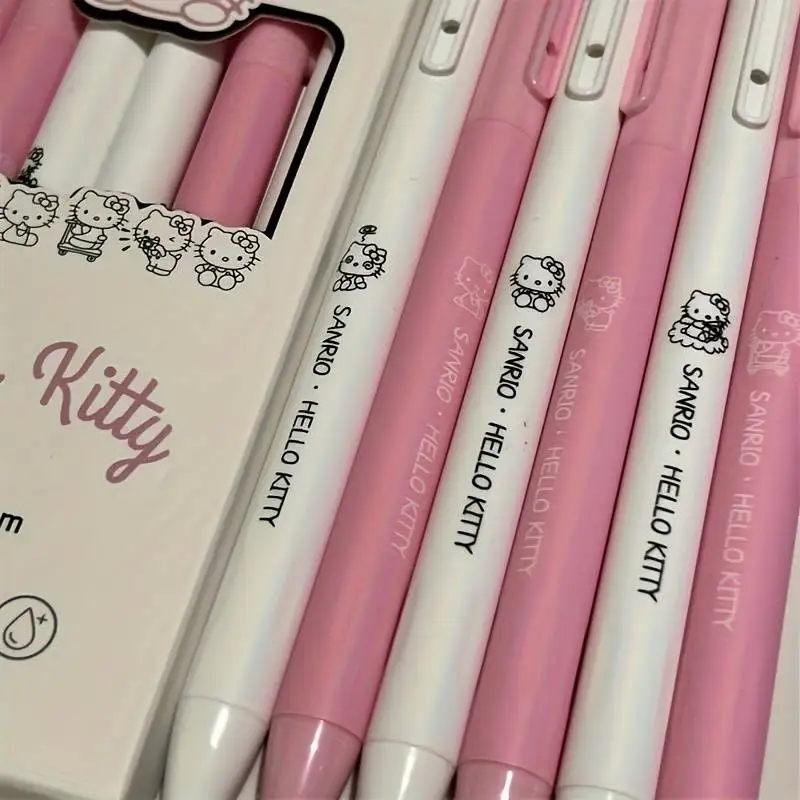 6 pezzi penna gel Sanrio Hello Kitty Kuromi Pachacco penna per esame studente penna per firma per ufficio ad asciugatura rapida materiale scolastico