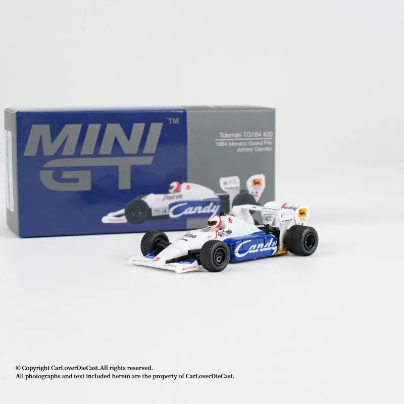 MINI GT 1:64 Toleman TG184 #20 Candy 1984 Monaco GP Formula 1 Diecast Race Car Model