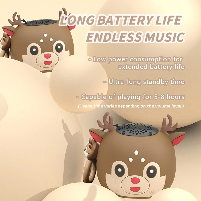 Minialtavoz portátil con Bluetooth, caja de música con sonido Hifi de ciervo de la suerte, tarjeta TF inalámbrica, reproductor de música MP3, IP65, resistente al agua y al polvo