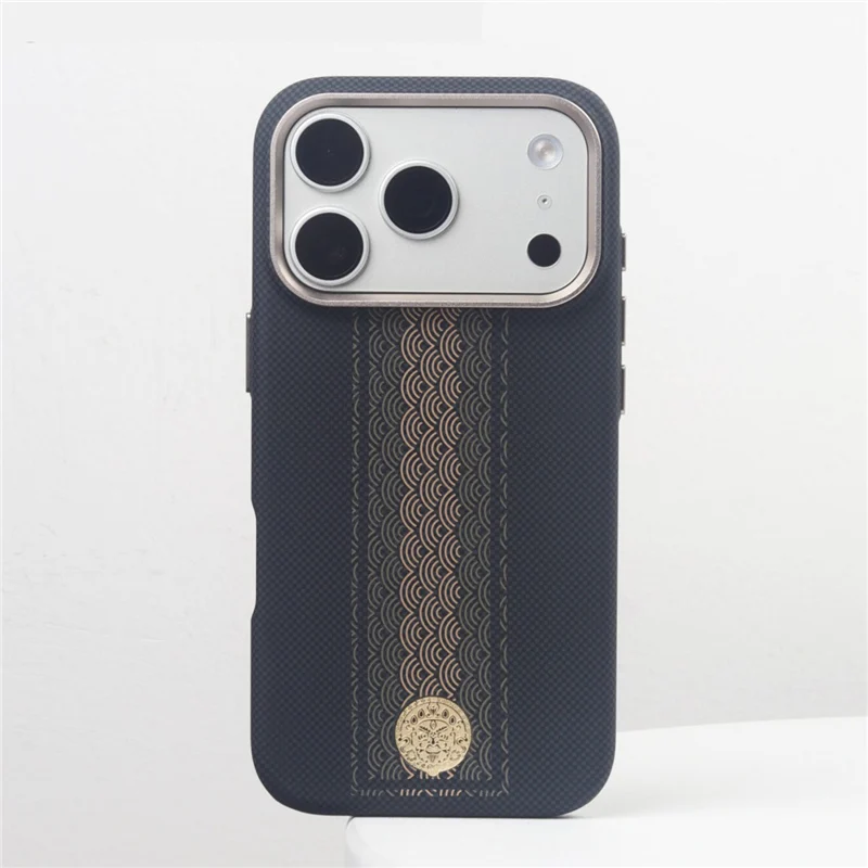 

Luxury Auspicious Clouds Relief Carbon Fiber Magnetic Case For iPhone 17Pro 17Pro Max For Magsafe Wireless Charge Hard Cover