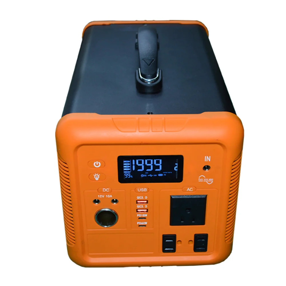 1000W Portable Power Supply Outdoor 220V AC Outlet Rechargeable Battery Camping Solar Generator Portable Power Station