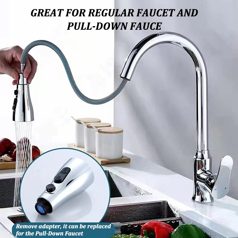 360° Rotating Faucet Aerator Kitchen Water Tap Nozzle 3 Mode Splash-Proof Faucet Attachment Bathroom Washbasin Tap Head extender