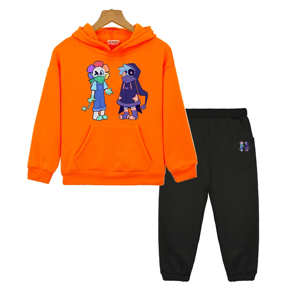 boy girls Sports Hooded Sets 2pcs pullover+Pant Dandys World anime hoodie Fleece sweatshirt Cartoon jacket kids boutique clothes