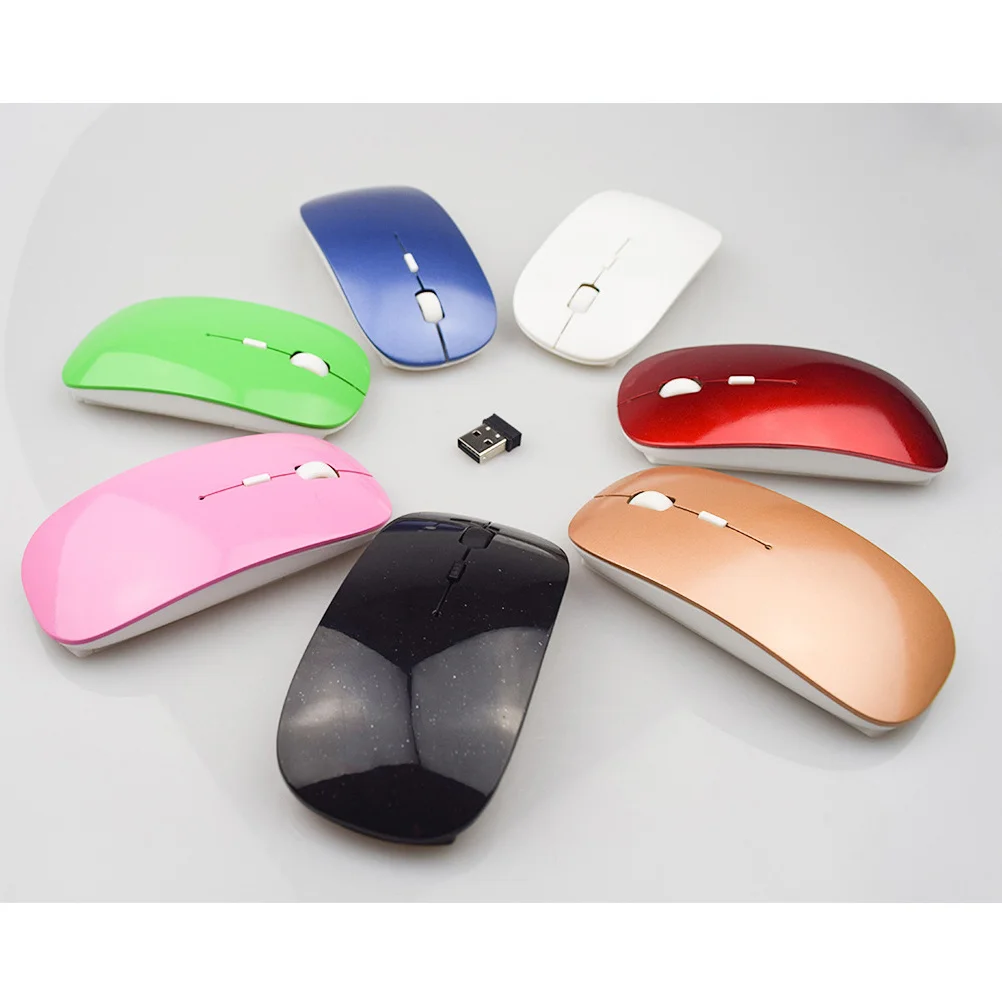 

1600 Dpi Mouse 2.4G 4 Button Ergonomic Flat Design For Flat Wireless Mouse Laptop Pc Usb Nano Receiver Lightweight Blue