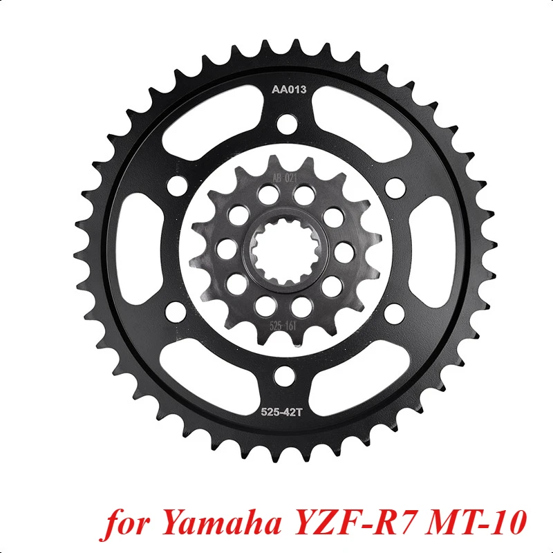 

525 16T 42T Motorcycle Front Rear Sprocket Gear Wheel Cam Kit for Yamaha YZF-R7 YZF690 2022-2024 MT-10 MTN1000 MT-10 SP