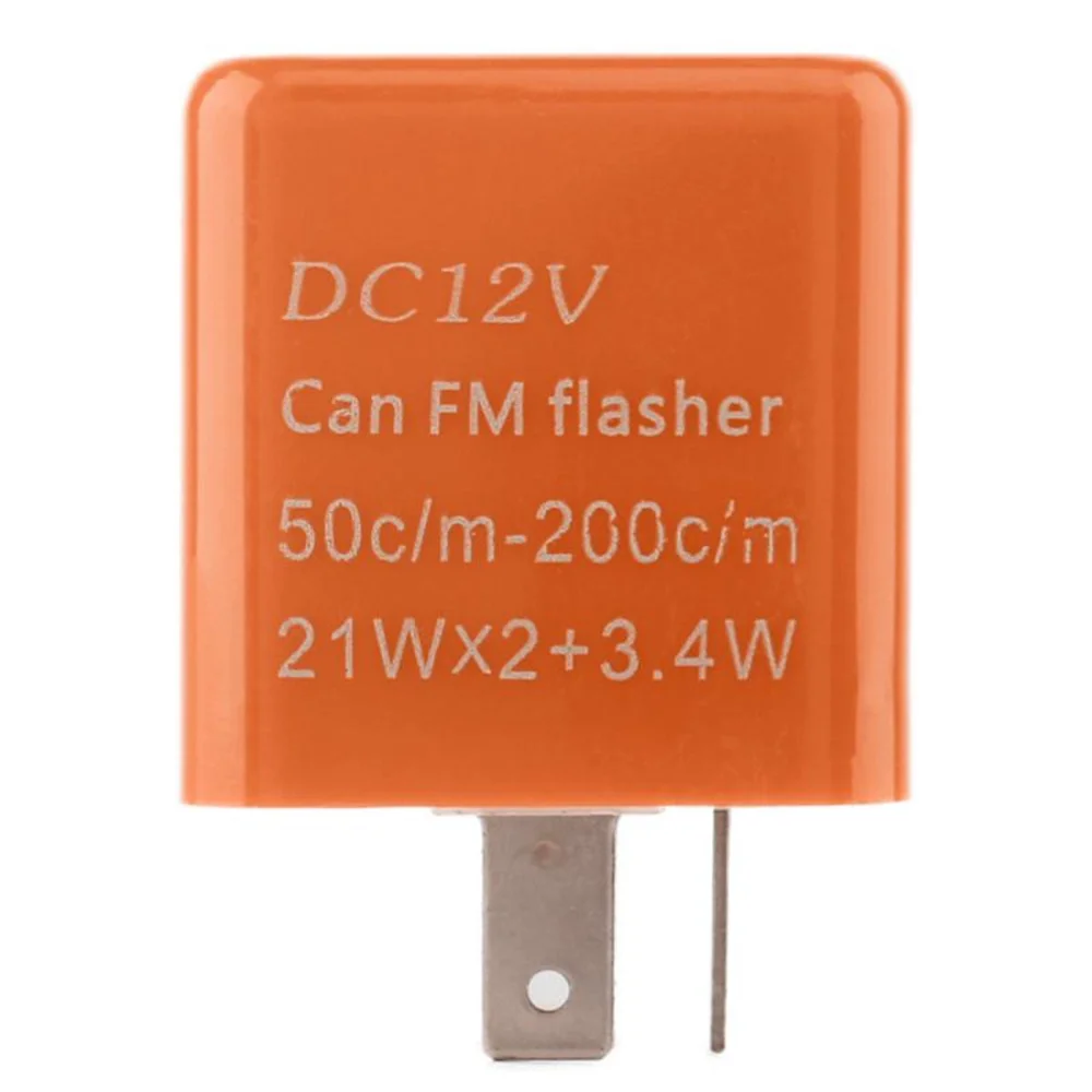 12V 2 Pin LED Flasher Adjustable Frequency Relay Turn Signal Indicator Motorcycle Multiple Protection Security Accessories