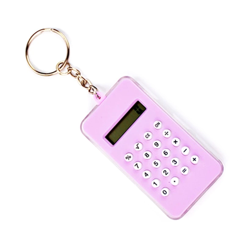 DXAB Leuke Mini Rekenmachine met Doolhof, Zakformaat 8 Cijfers Basis Rekenmachine Draagbare Sleutelhanger Rekenmachine voor Kid
