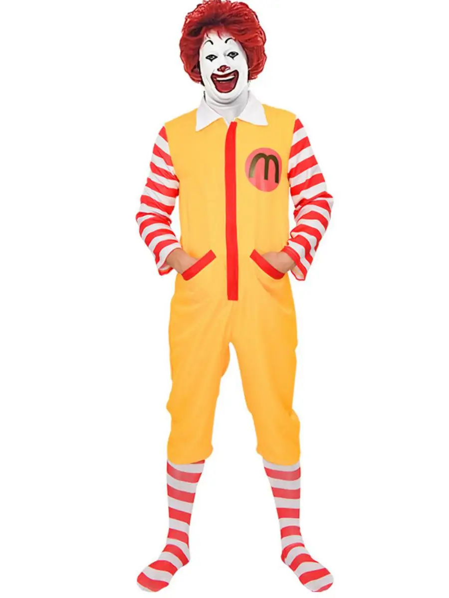 loween Set Vintage Monald's Uncle COS Suit Masquerade Clown Tuta da uomo Costume Materiale in poliestere Nessun marchio