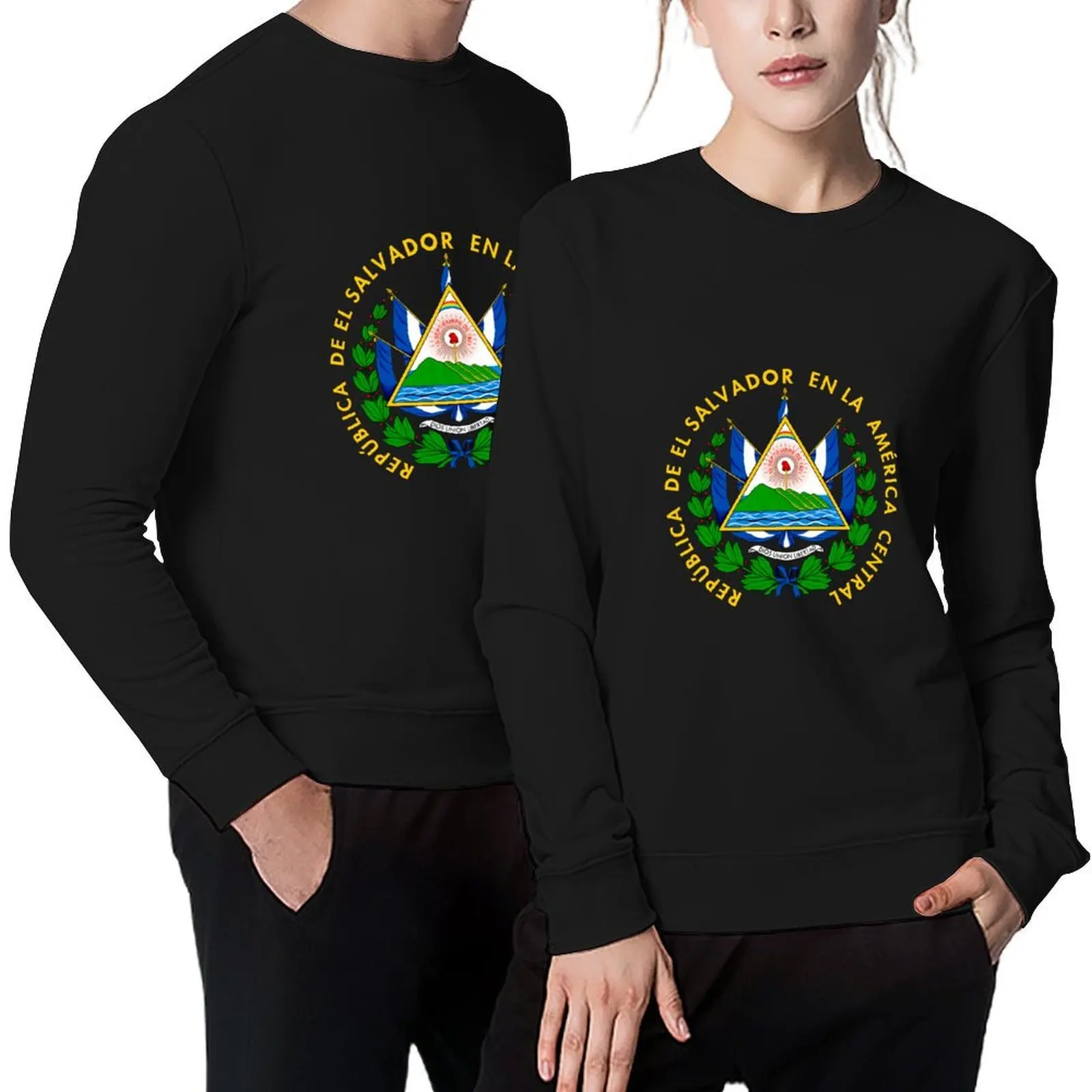 

El Salvador Flag El Salvador Emblem Design Salvadoran graphic Pullover men's sweat-shirt men clothes sweatshirt