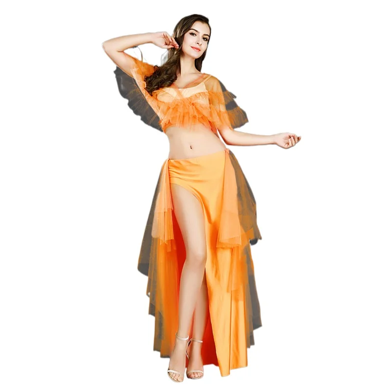 

2024 Belly Danc Training Skirt New Suit Female Beginner Sexy Oriental Dance Skirt Set 7806