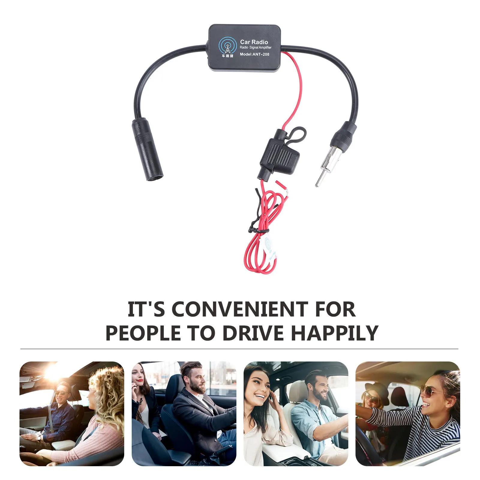 

Car Antenna Black Fm Am Signal Booster Long Life Radio Receive Gain Device Car Radio Fm Signal Amplifier Cable Adapter Socket