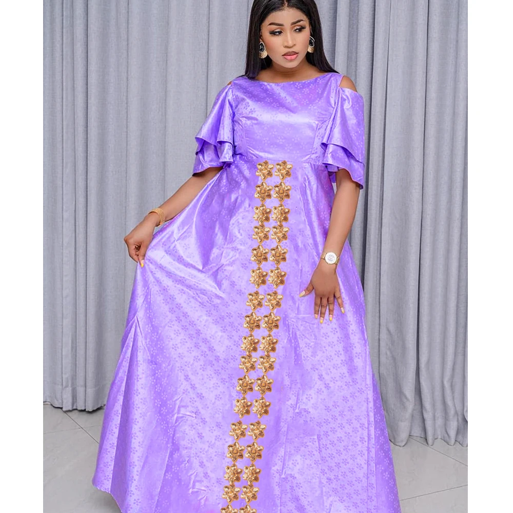 Sexy African Bazin Rich Dress Original Nigerian Basin BouBou Dashiki For Ankara Party Wedding Bride Guinea Robe Clothing Dresses