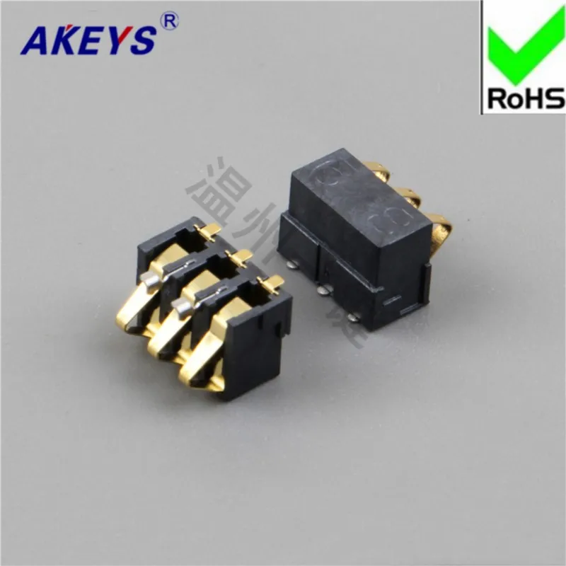 10PCS Battery holder battery connector, digital connector, 3PIN, battery holder, BC-01-3P-6*8 copper high temperature resistance