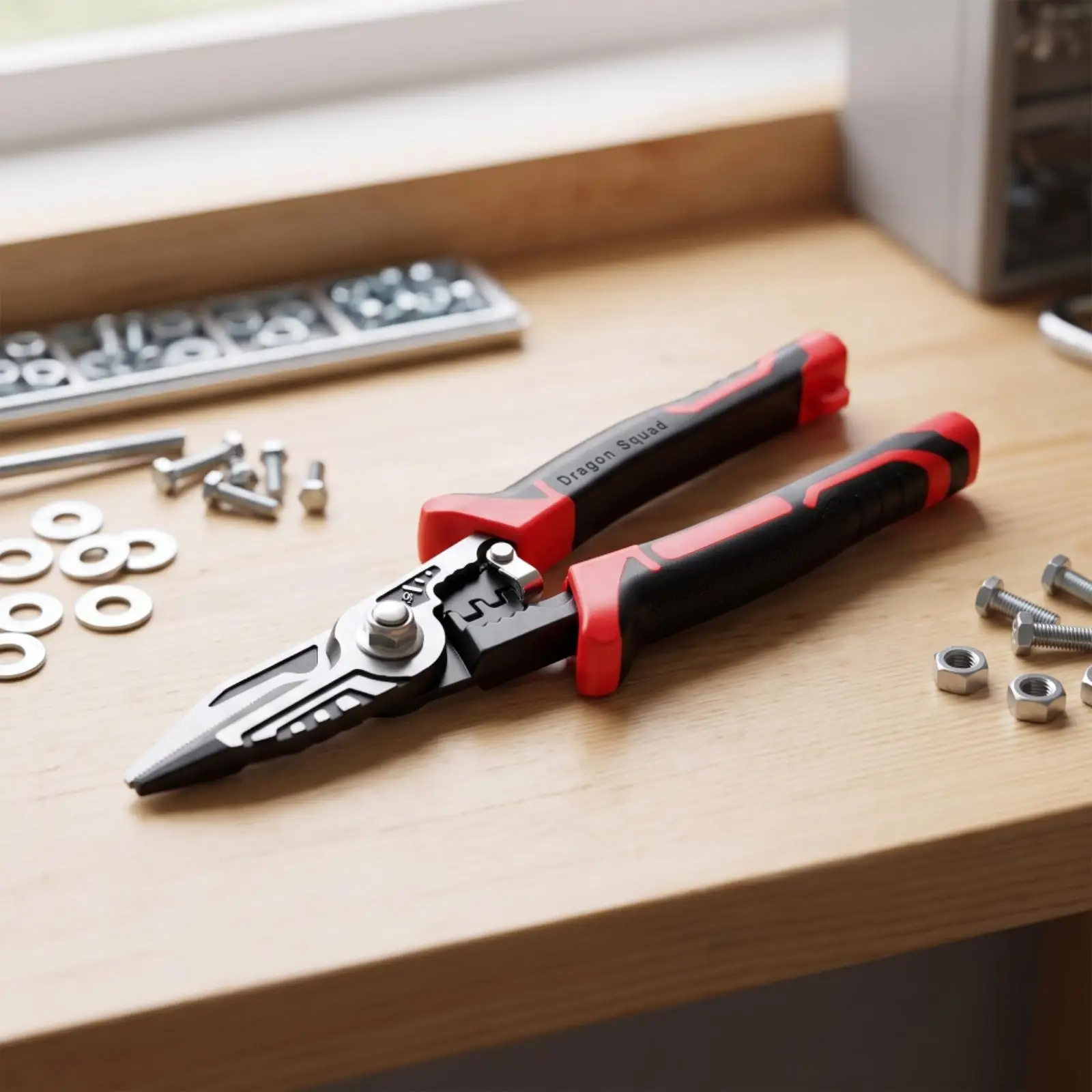 Rotating Head Industrial Shears for Precise Metal Work with Textured Handles for Garage and Workshop Use