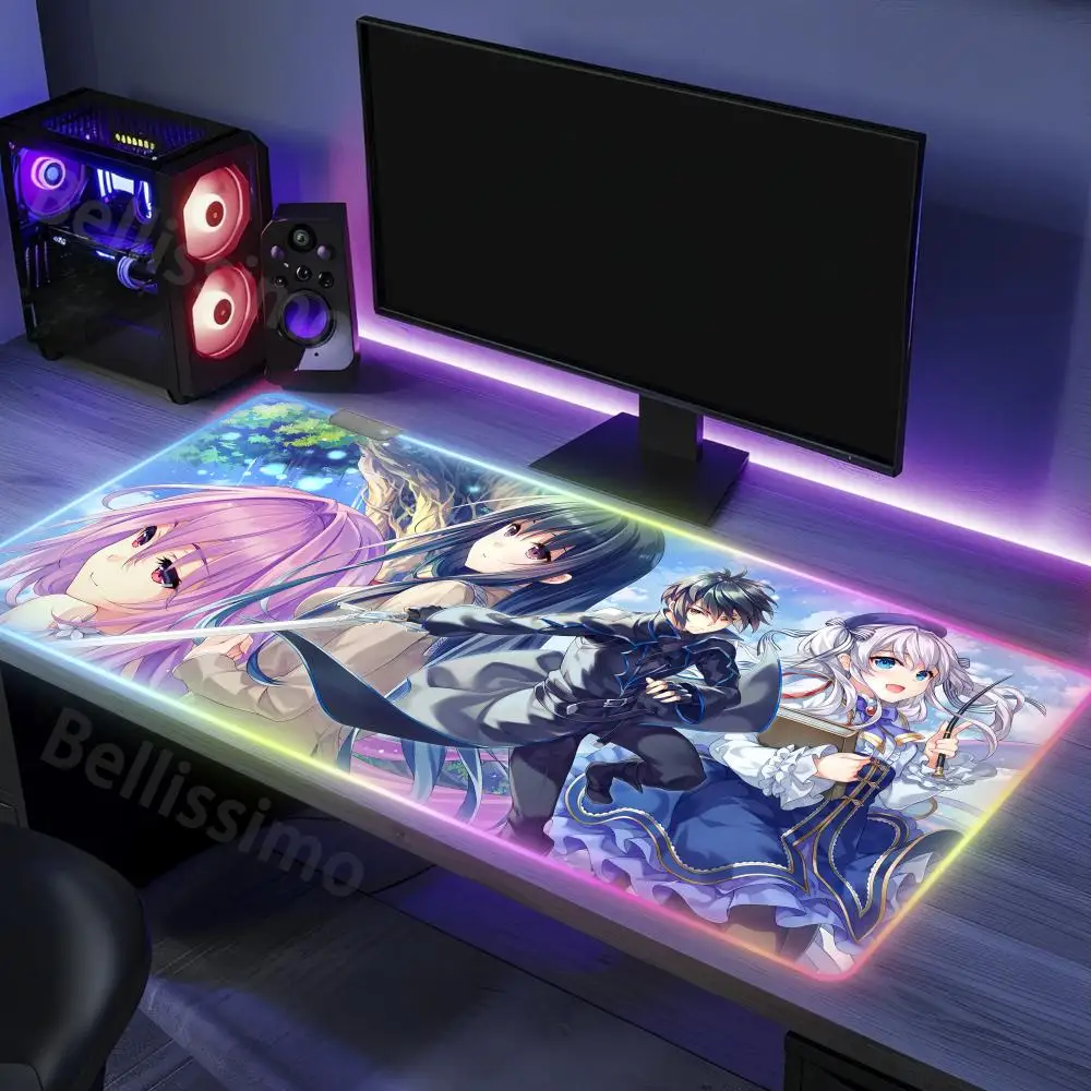 Mouse Pad RGB Non-Slip Rubber Edge Office gadgets Anime locking New products S_spirit_Chronicless Desk accessories Luminescence