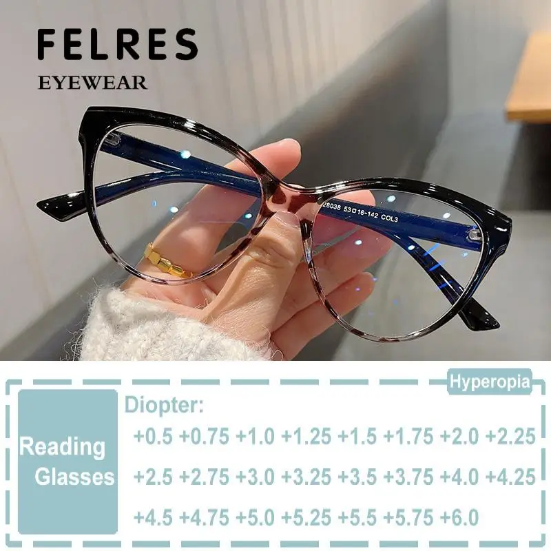 

Ultralight Anti Blue Light Reading Glasses For Women Men Retro Simplicity Cat Eye Clear Computer Glasses Presbyopia Eyeglasses