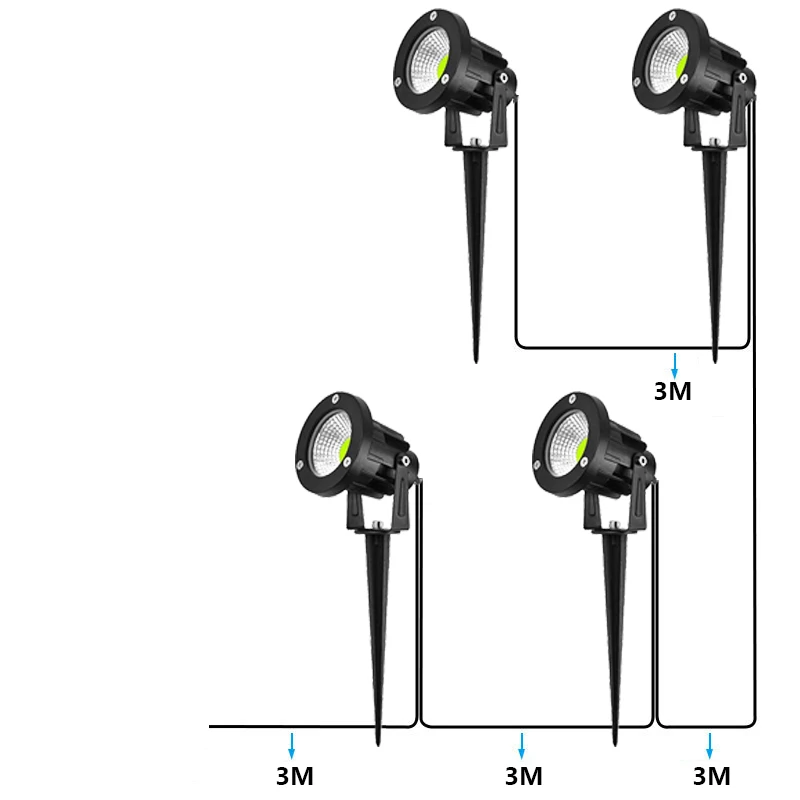 Cord Free 8-In-1 6-In-1 Garden Decorative Lawn Lamps 10W Ip65 Waterproof Garden Spot Light Ac220 110V Dc12V Grounding Light