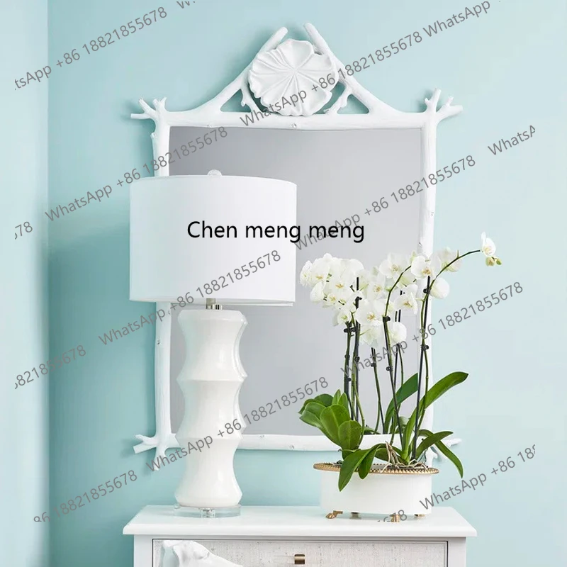 Nordic branch vanity mirror household French background wall art decorative mirror bathroom bathroom mirror