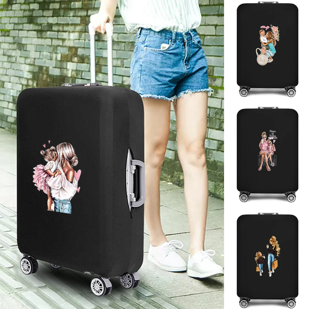 Fashion Luggage Cover Travel Suitcase Case Elastic Dust Cover Protective Covers Mom Pattern Printed for 18-32 Inch Trolley Case