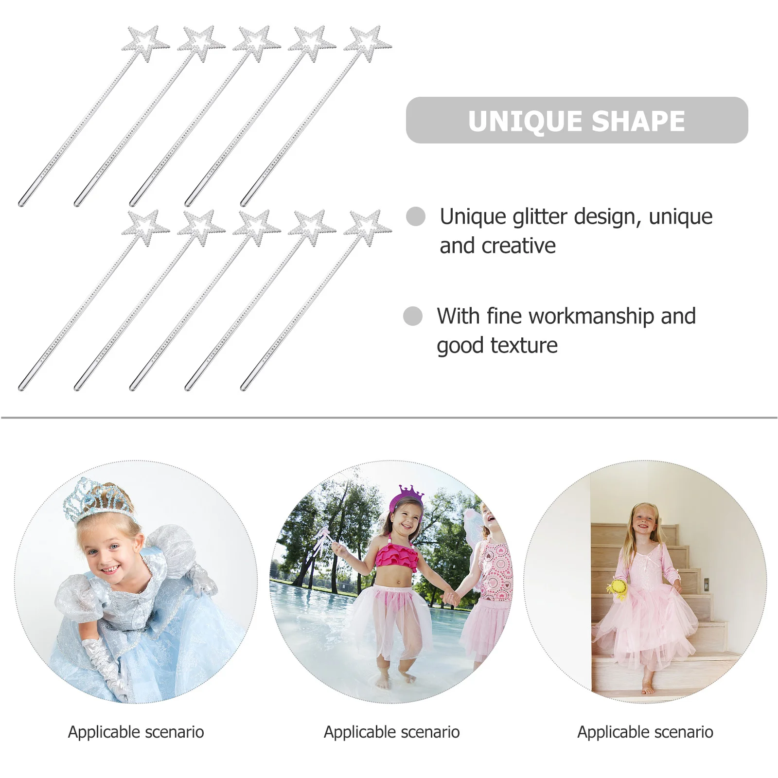 

10 Pcs Glitter Crown Stick Wands Fairy Bulk Party Decorations Decorative Wedding Favors Sticks Dance Performance