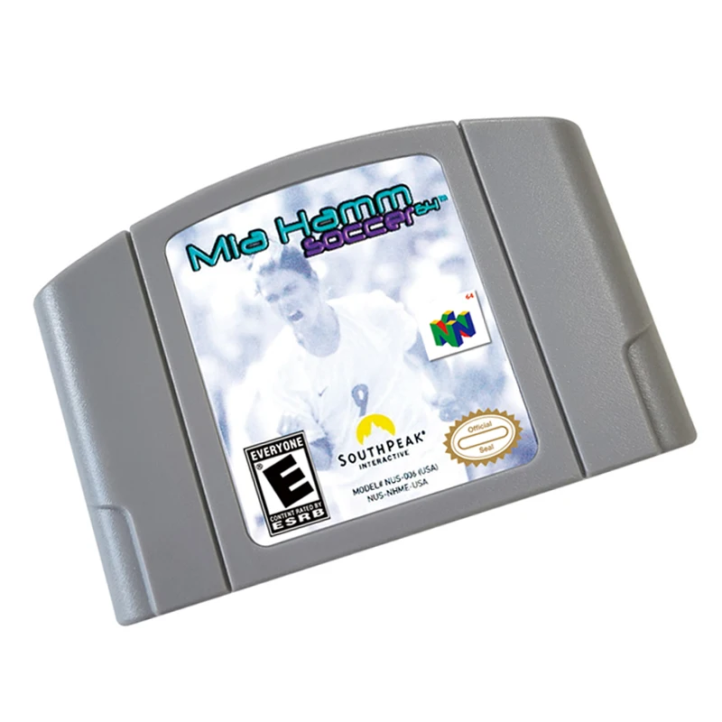خرطوشة ألعاب الفيديو MiaHamm Soccer64 بت النسخة الأمريكية لوحدة تحكم ألعاب N64