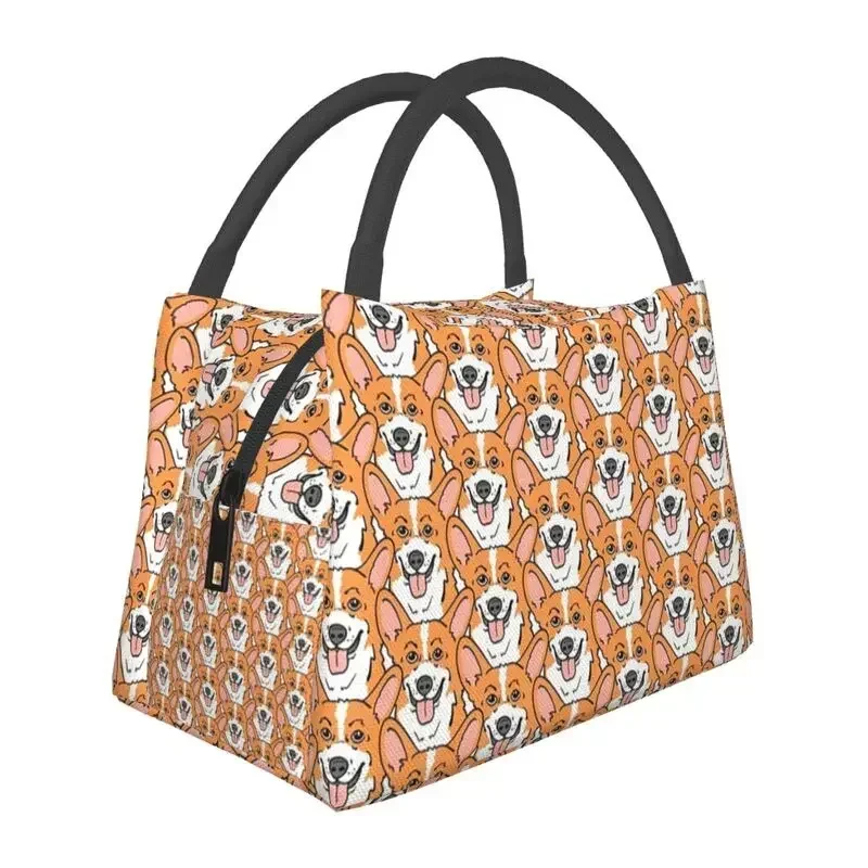 

Psychedelic Welsh Corgi Dog Pattern Insulated Lunch Bags for Women Kawaii Puppy Thermal Cooler Food Lunch Box Work Travel