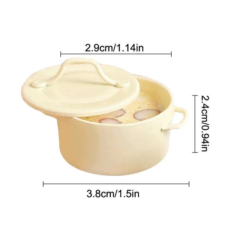 Mini olla para sopa de setas y crema para casa de muñecas, modelo de simulación, accesorios de cocina para decoración de casa de muñecas, juguetes para juego de imitación, 1/12
