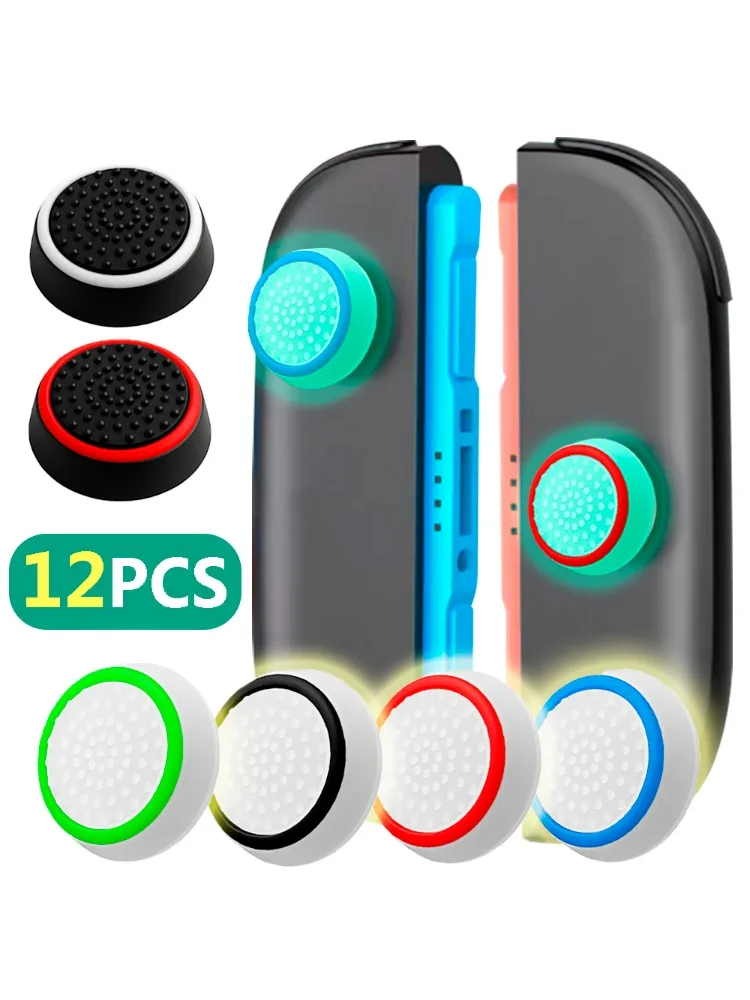 Capuchons de poignée lumineux en Silicone pour Joystick, 4/8/12 pièces, pour Nintendo Switch 2/PS4/XBOX PS5, contrôleur pour accessoire de commutateur
