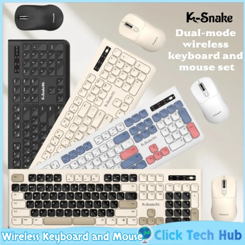 

Беспроводная клавиатура и мышь K-Snake WK900, 105 клавиш, полноразмерный офисный набор для бизнеса, универсальный для настольных компьютеров и ноутбуков, для мужчин и женщин