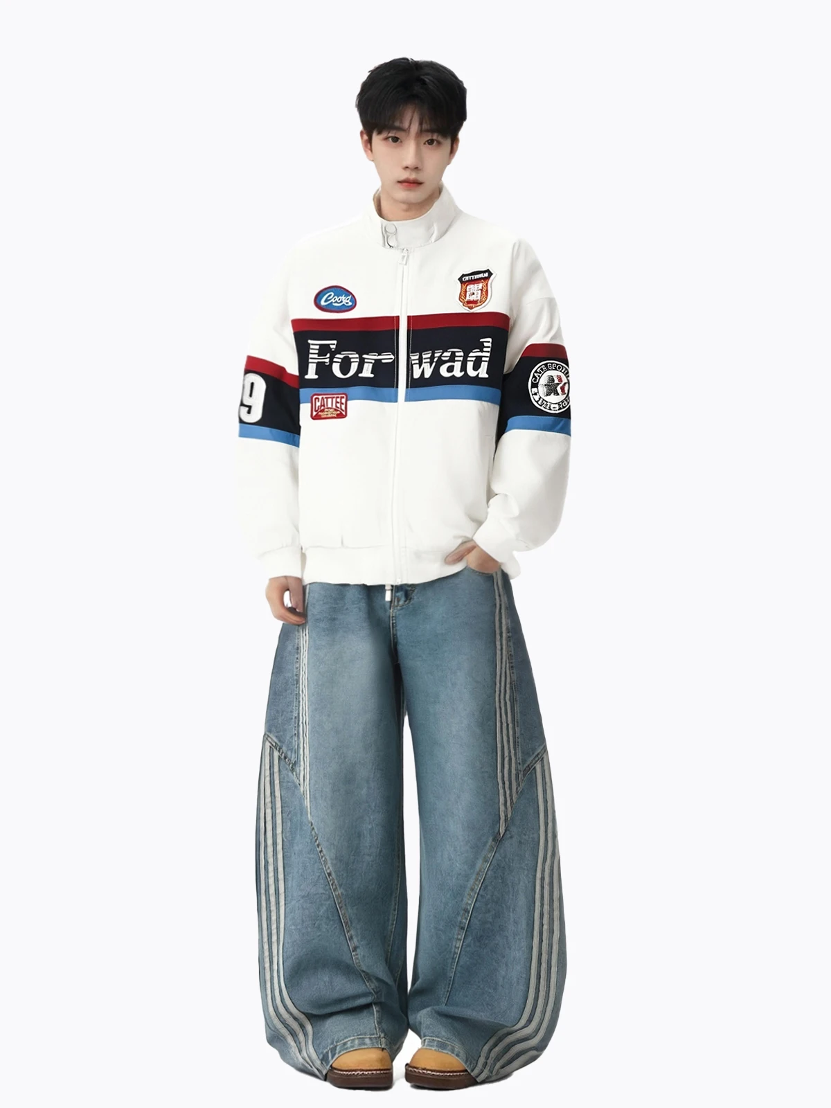 

Свободный крой, мужская бейсбольная одежда с воротником-стойкой, байкерская модная уличная трендовая молодежная повседневная весенне-осенняя верхняя одежда