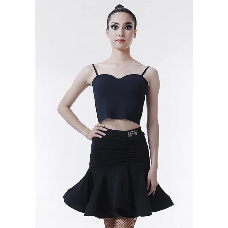 ที่กําหนดเอง IFV ขอบโค้งสายคล้องเต้นรําละติน TOP ฝึกชุดยืดหยุ่น Slimming Dance เสื้อฐาน 1033