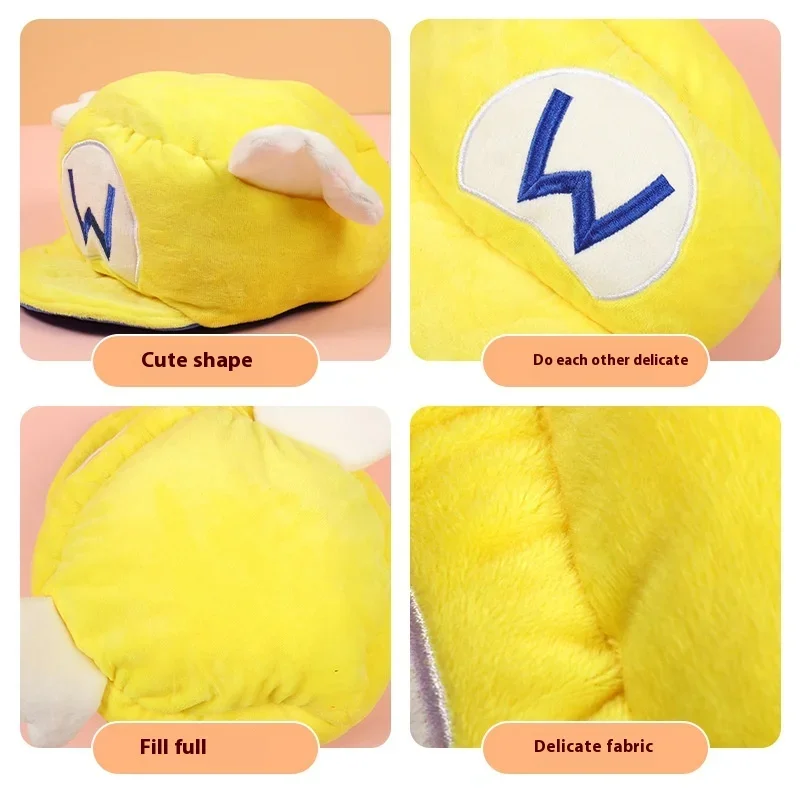 Marios Creative Cartoon Hat for Boys Girls Adult Cosplay Marios Mushroom Brothers Double Sided Hat Decorations