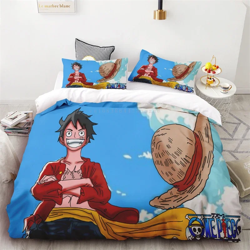 

Duvet Cover Monkey D Luffy Quilt Cover Cartoon Duvet Cute Print Home Breathable Children's Bedding Custom Multiple Size Sets