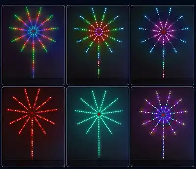 Imagem -04 - Fogos de Artifício Led Strip Light Música Control Sinfonia Rgb Sonho Meteor Lamp Kit Completo Casamento Natal