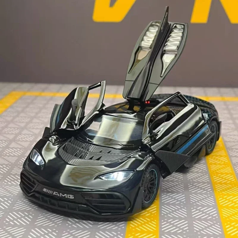 

1:32 Mercedes-Benz AMG ONE Суперкар из сплава, модель автомобиля, игрушечный автомобиль, литье под давлением металла, звуковой и световой автомобиль, игрушки для детей, автомобиль