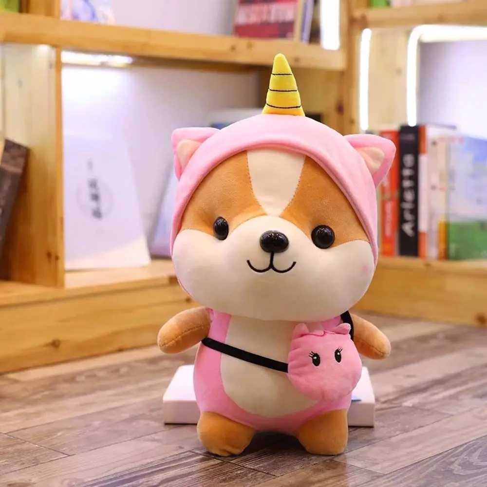 Süße verwandte Kinderpuppe senden weibliches Tier Biene Dinosaurier Plüschtier Corgi Chai Kissen Shiba Inu Plüschtier Eichhörnchenpuppe