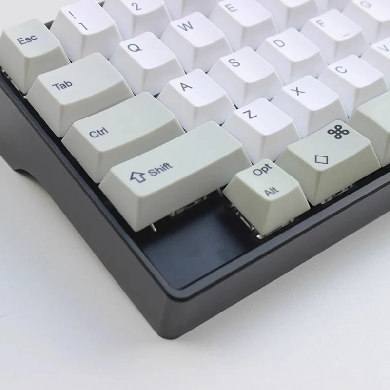 HHKB Cherry Keycaps Disesuaikan 61 Buah PBT Sublimasi Cross Axis HHKB Keyboard Key Caps Lucu Retro Sederhana Putih 7U Space Gamer