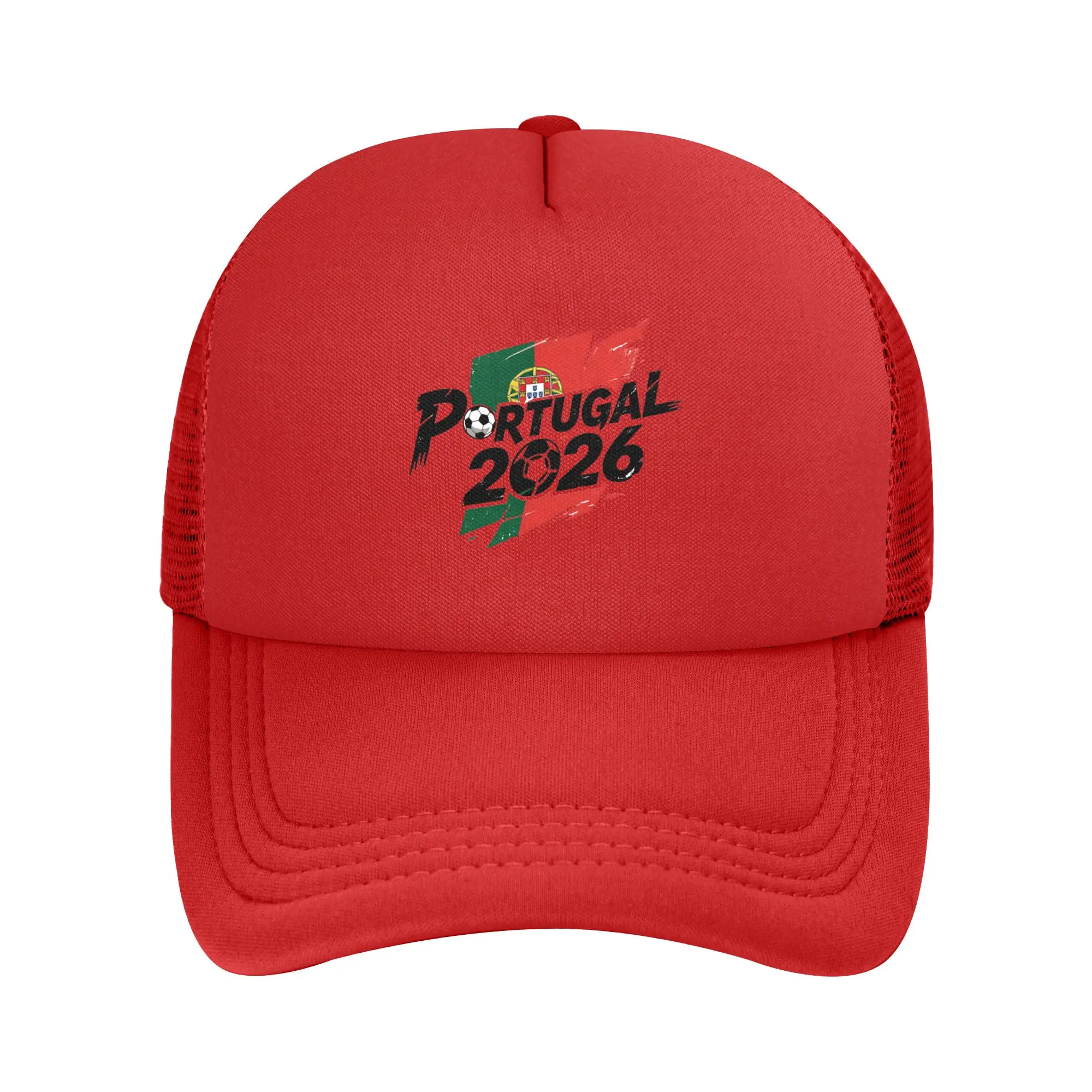 Portugal Football Match 2026 Mesh Baseball Cap Men Women Casual Trucker Hat Adjustable Summer Trucker Hat