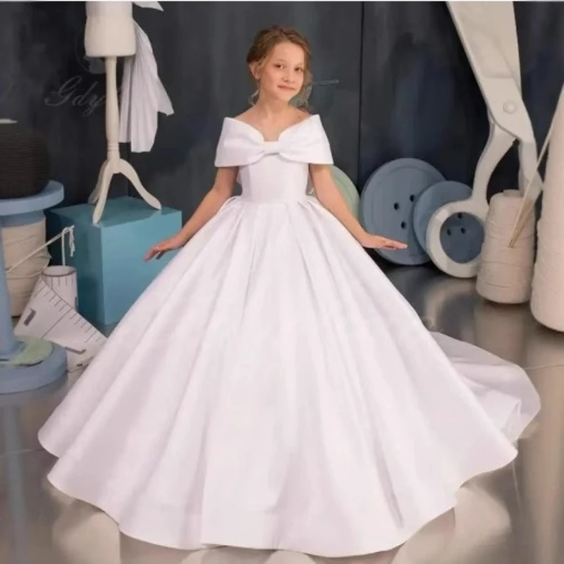 2026 Children Cute Girls EveningSweep Train Formal Outfit Dress Costume Birthday Party Gown Kids Clothing Princess Pageant Ball