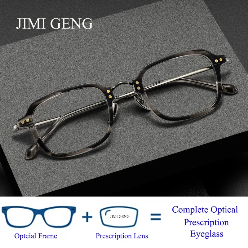 

Korean Fashion Eye Glasses Acetate Frame Titanium Legs Optical Eyeglasses Prescription Eyewear Frames Spectacle Unisex Vintage
