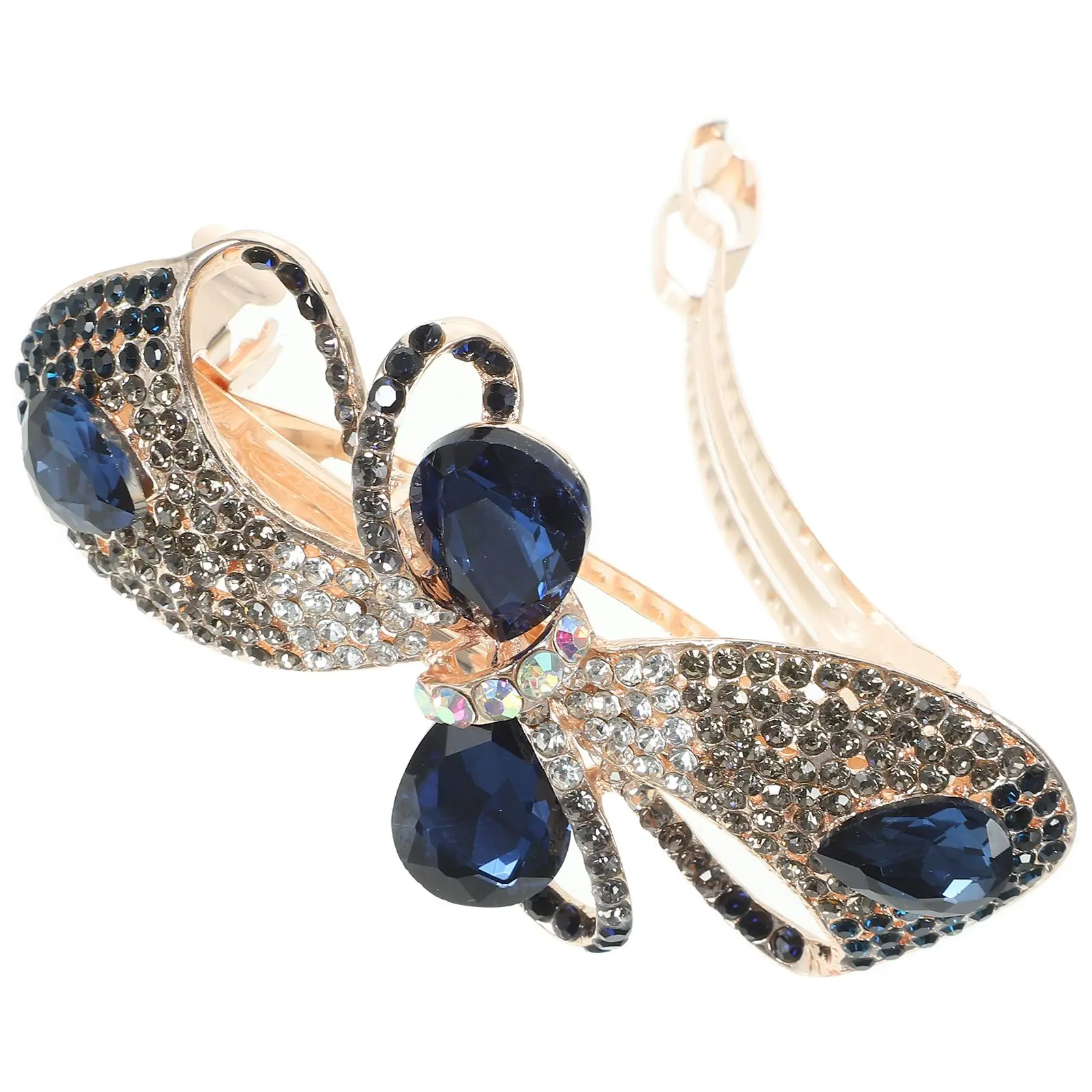 

Заколки со стразами, заколка для волос с бантом для девочек, фиолетовый хрустальный сплав, пружинный зажим, модные универсальные аксессуары для волос, густые волосы