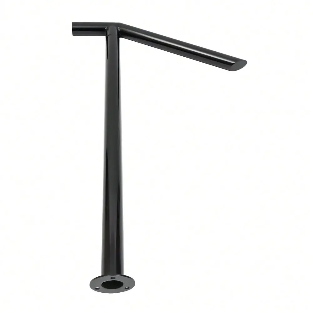 

3Ft Step Railing, Iron Stair Handrail Floor Mounted Sturdy Black Arched Handrails For Outdoor Indoor Steps For 2 To 3 Steps