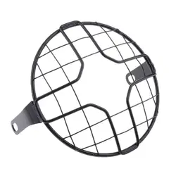 Motorcycle 7inch 175mm Headlight Mesh Grill Side Mount Universal Head Lamp Cover