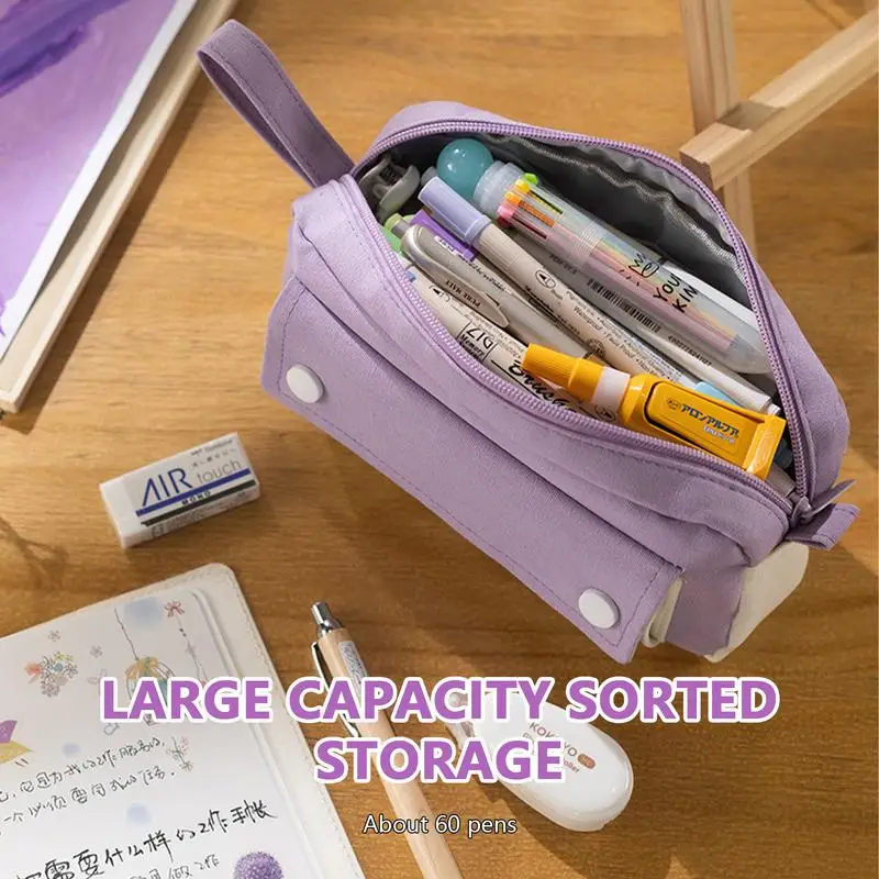 Pencil Pen Large-Capacity  Case Multifunctional Ladies Cosmetic Bag Cute Large Storage High Capacity Pouch Holder Organizer