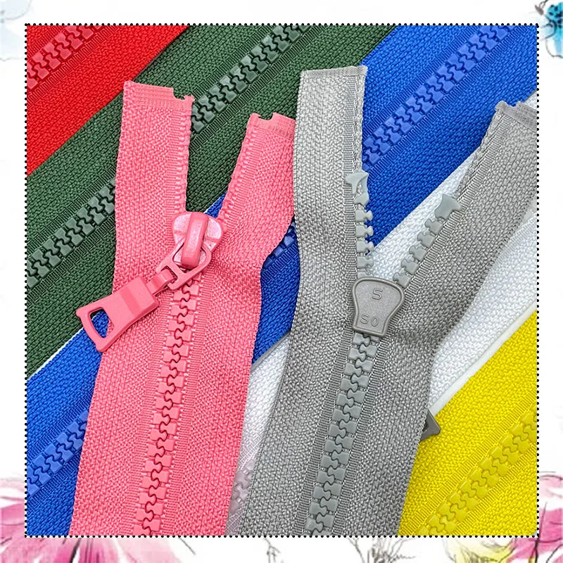 

10Pcs 5# Colored Resin Zippers Open End Zip with Slider DIY Garment Tailor Sewing Zip Tent Luggage Accessories